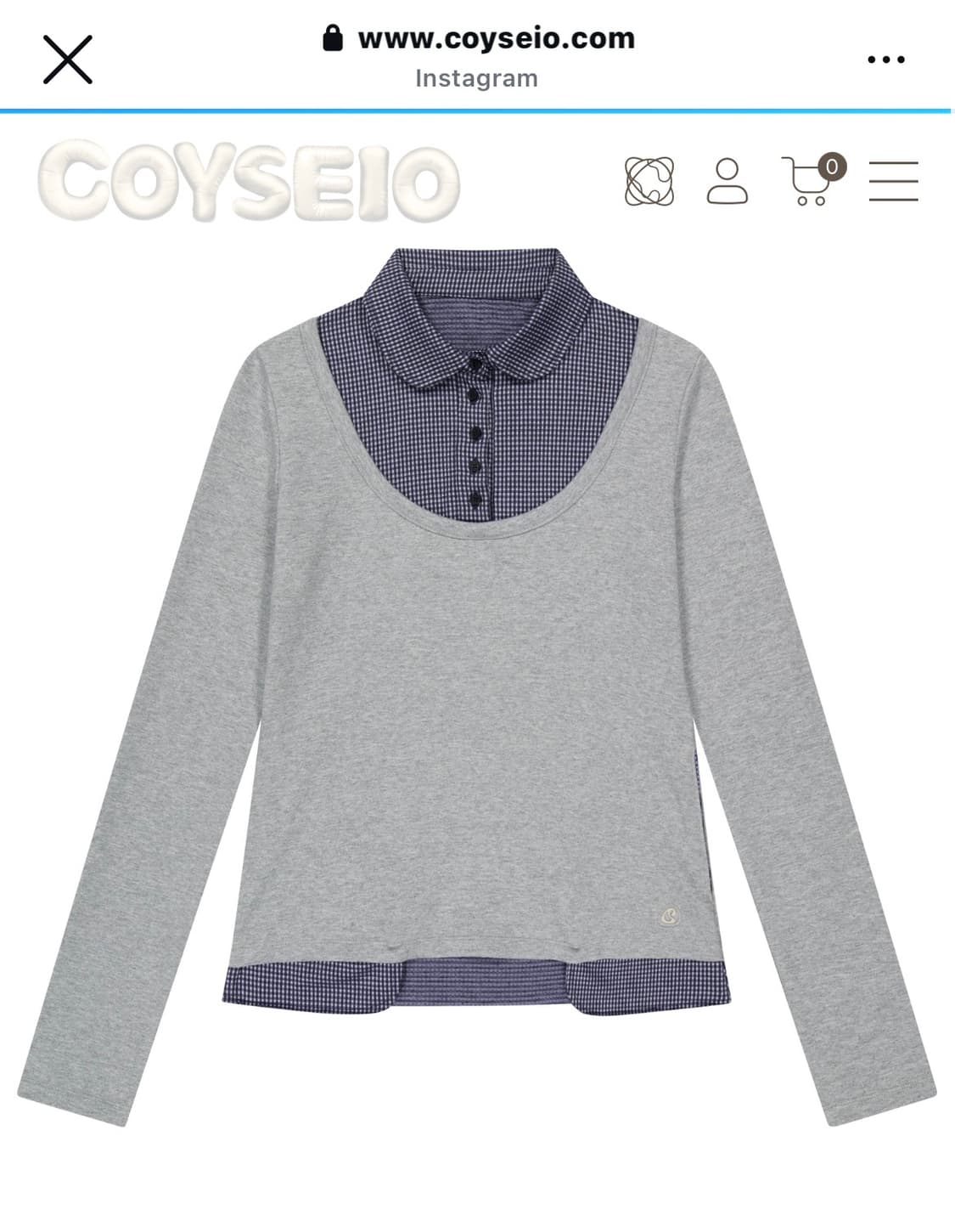 코이세이오 REVERSIBLE COLLAR LONGSLEEVES 상품이미지1