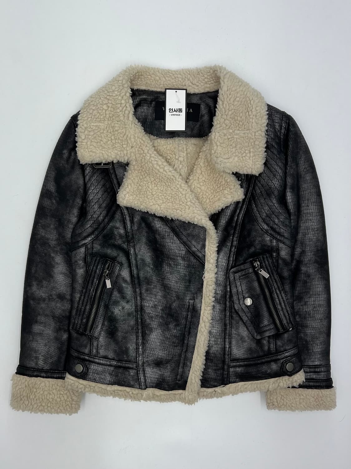 빈티지 페이크 레더 무스탕 상품이미지1