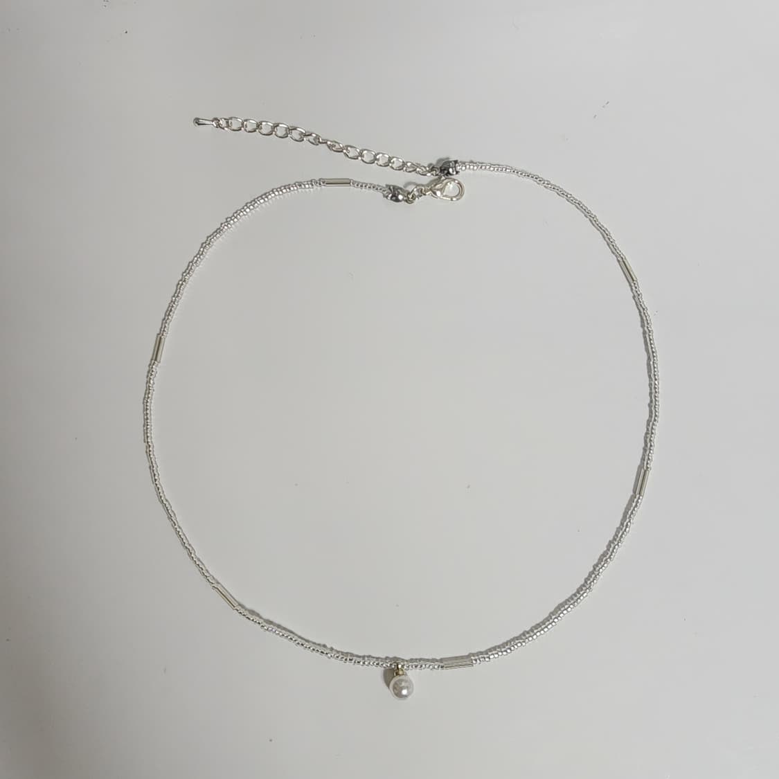 실버 비즈 진주 펜던트 목걸이 상품이미지3