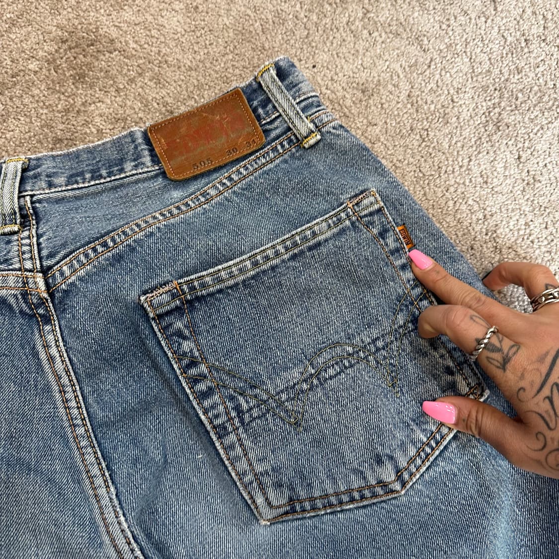 에드윈505 빈티지 워싱 데님 팬츠(30) 상품이미지8