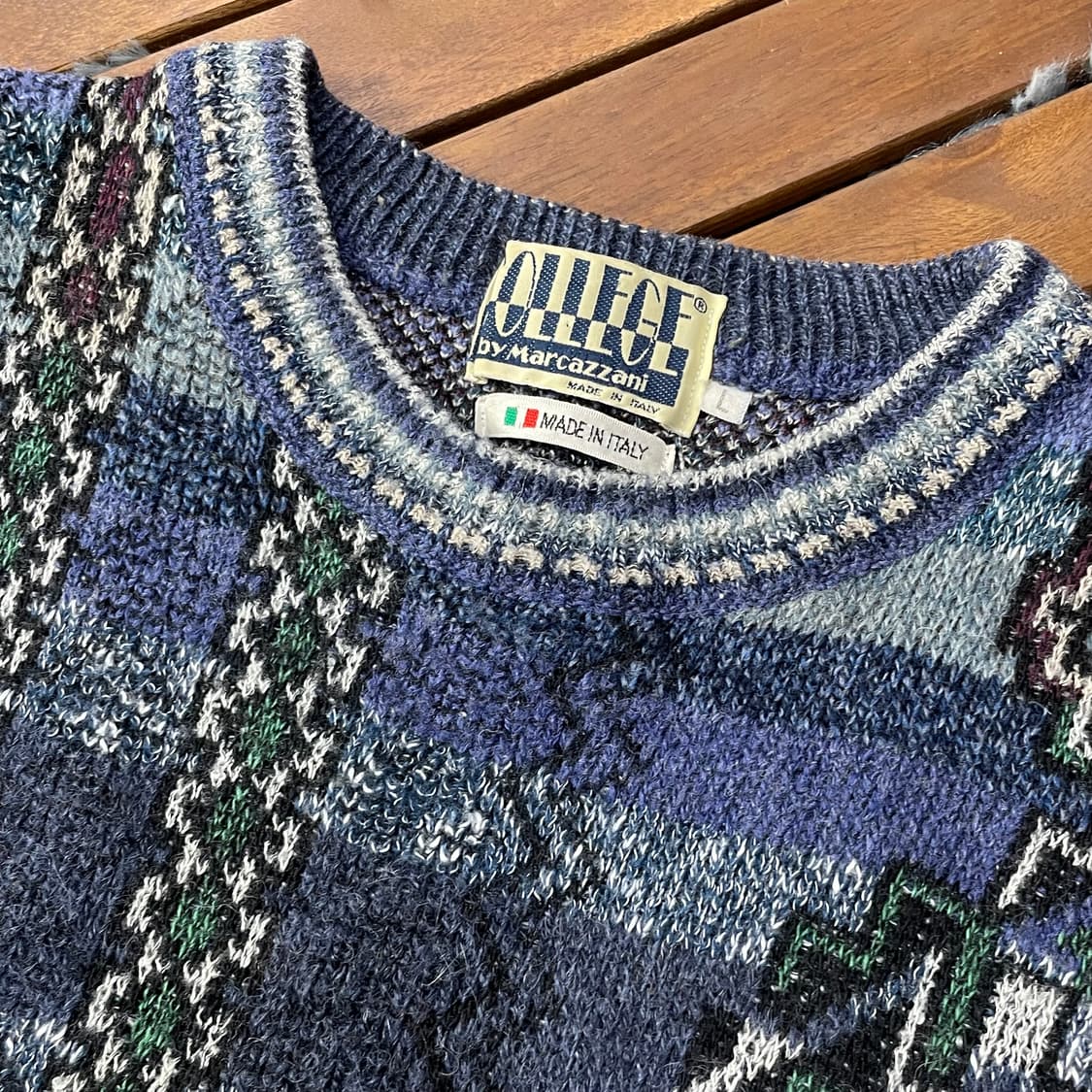 [L]80’s 이태리 울 혼방 패턴 스웨터 상품이미지7