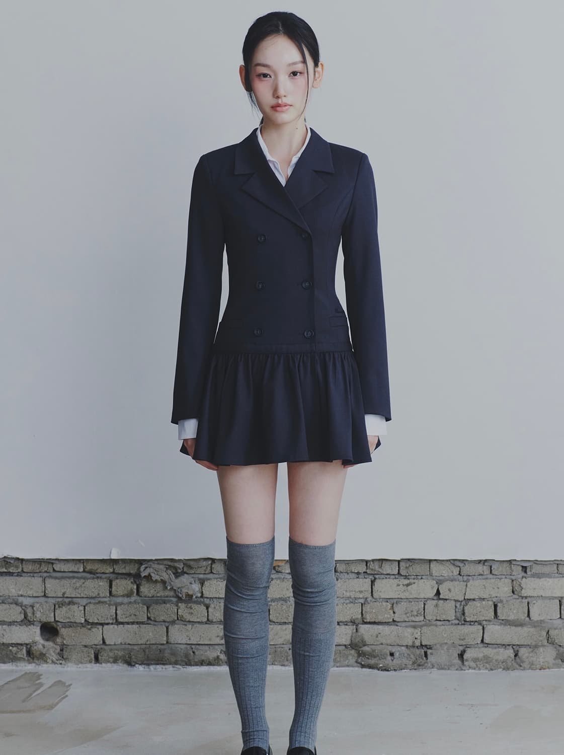 [ 페인오어플레져 ] 리오라 자켓 드레스 원피스 - 차콜 M 상품이미지3