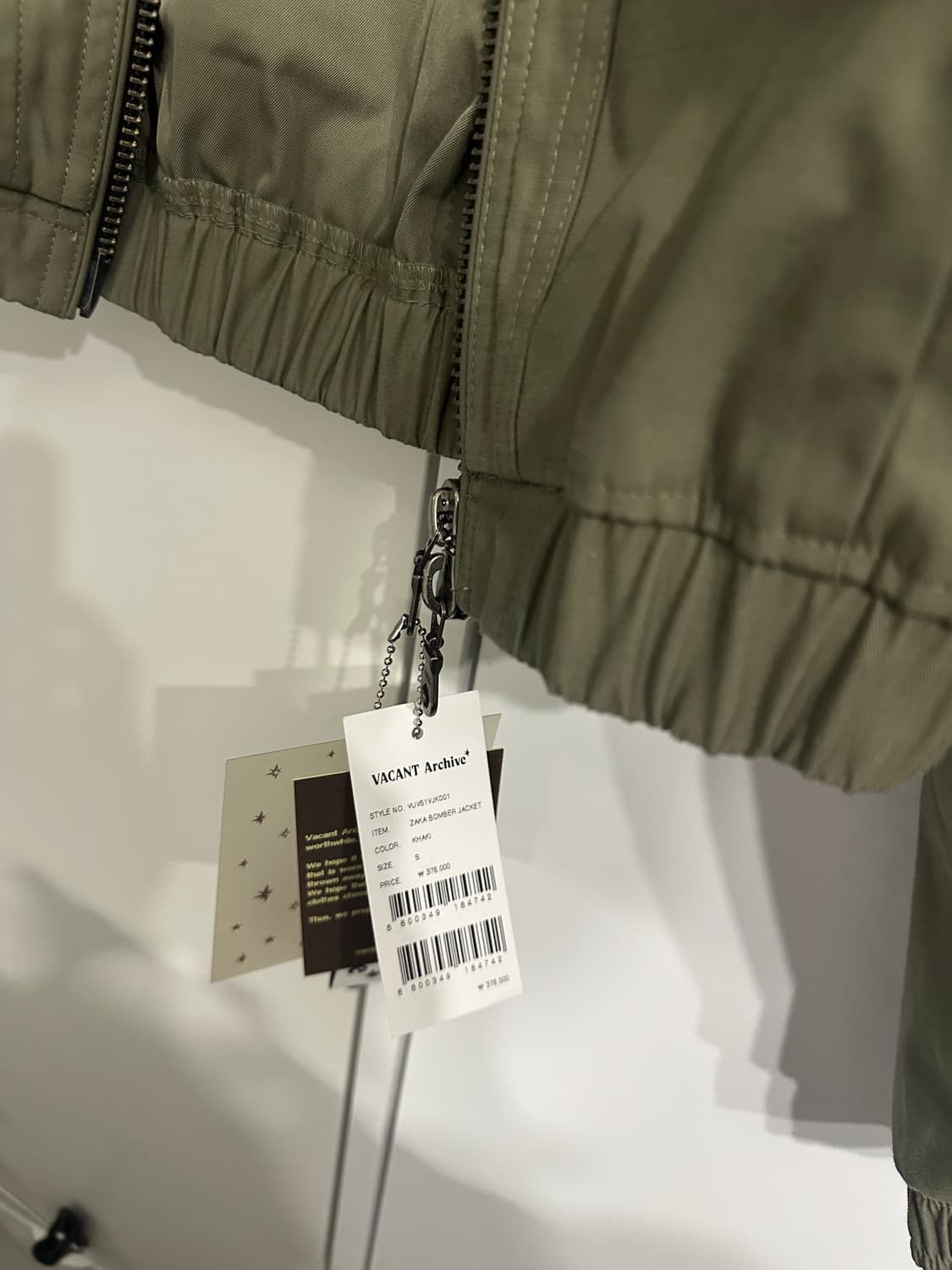 s) 베이컨트아카이브 자카 봄버 자켓 카키 상품이미지3