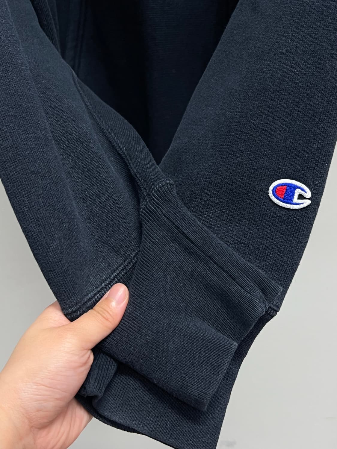 (M) 챔피온 리버스위브 웜업 후드 티 차콜네이비 상품이미지4