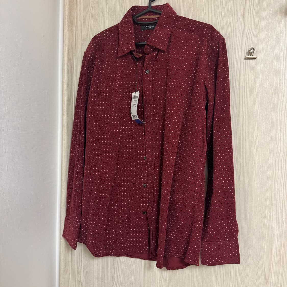 버건디 도트셔츠 100 상품이미지2