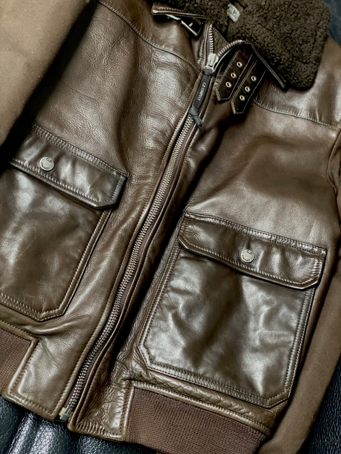  시피컴퍼니 가죽 항공 점퍼(안감 패딩) 105 사이즈 상품이미지8