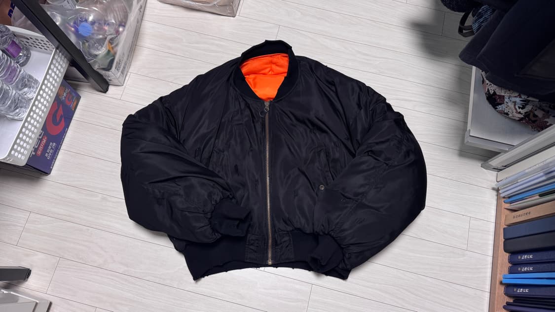 [1]프로젝트gr 리버서블 퍼피 봄버 자켓 블랙 상품이미지2