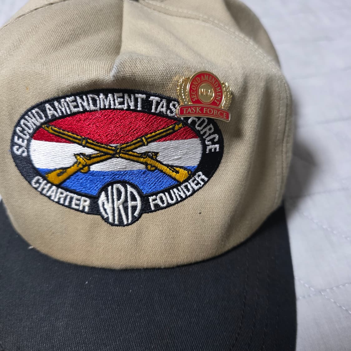 [OS] 빈티지 NRA S.A.T.F 베이지 5패널 투톤 캡. 뱃지 상품이미지3