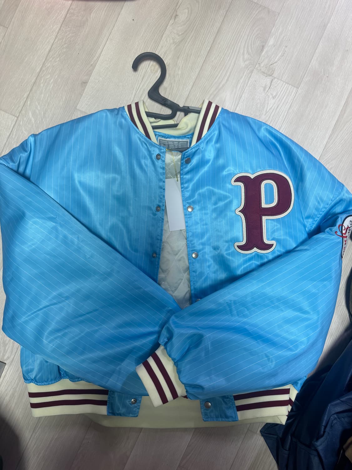 피엔지저널 png  journal 바시티 자켓 스카이 블루 / os 상품이미지3