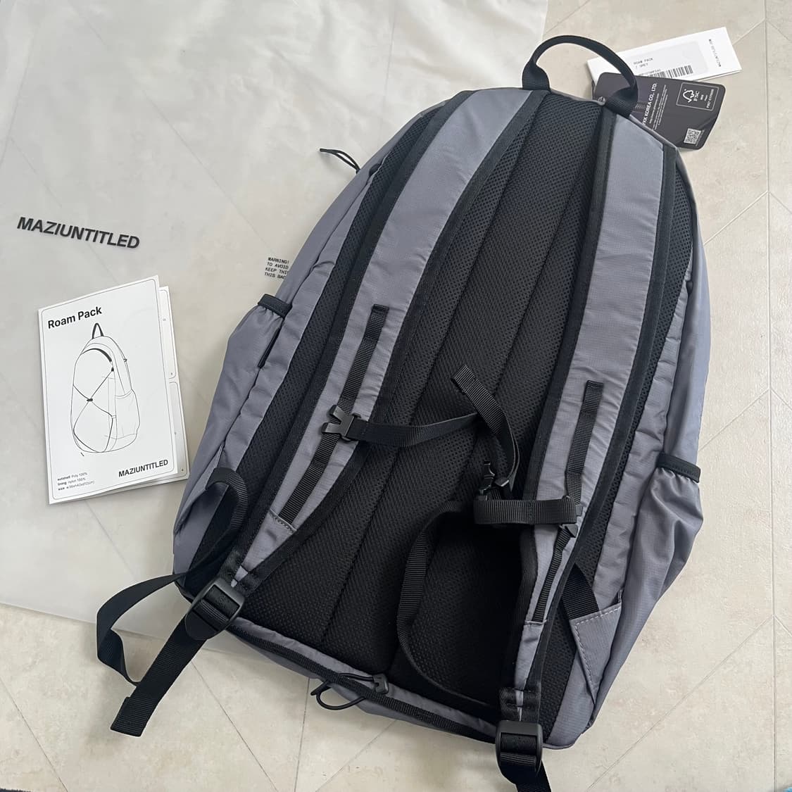 [새상품]마지언타이틀 롬 백팩 가방 그레이 상품이미지2