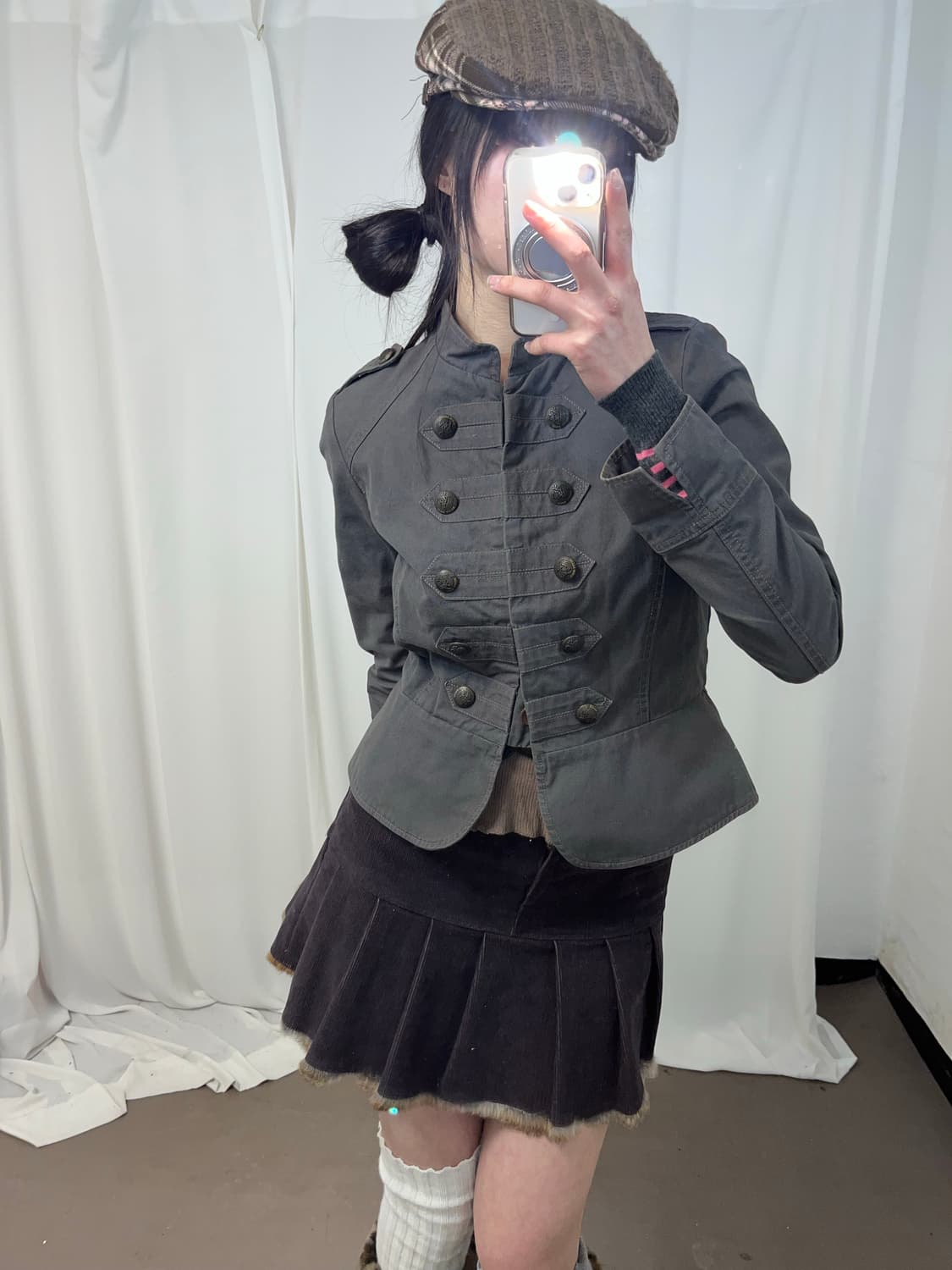 Betty boop 카키 그레이 나폴레옹 자켓 상품이미지2