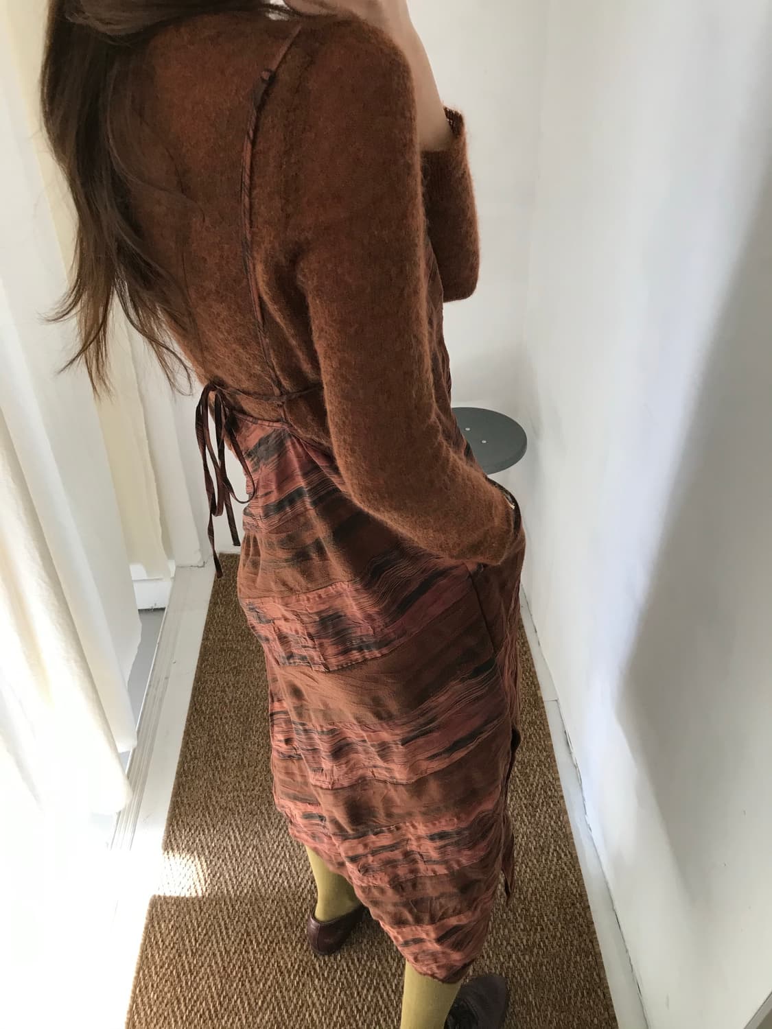 brown pattern dress 상품이미지3