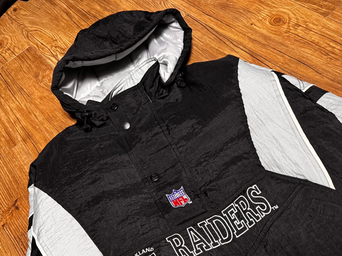  스타터 90s NFL 데드스탁 레이더스 오버핏 아노락 파카 상품이미지4
