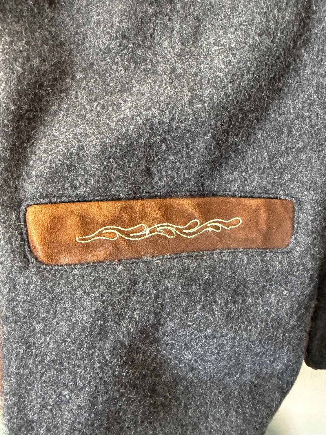 유럽빈티지 스웨이드 울 트위드 자켓 L 상품이미지3