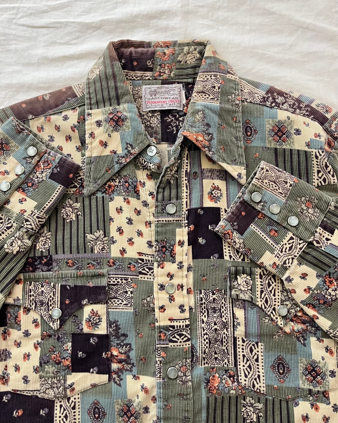 70s H bar C 빈티지 코듀로이 웨스턴 셔츠 상품이미지1