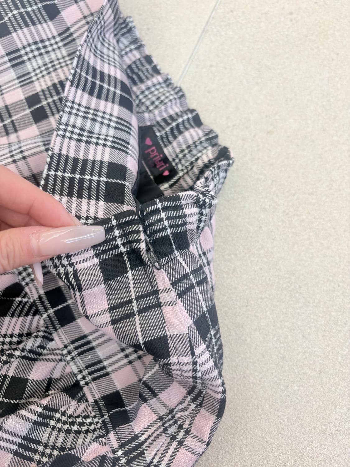 핑크 체크 캉캉 스커트 상품이미지4