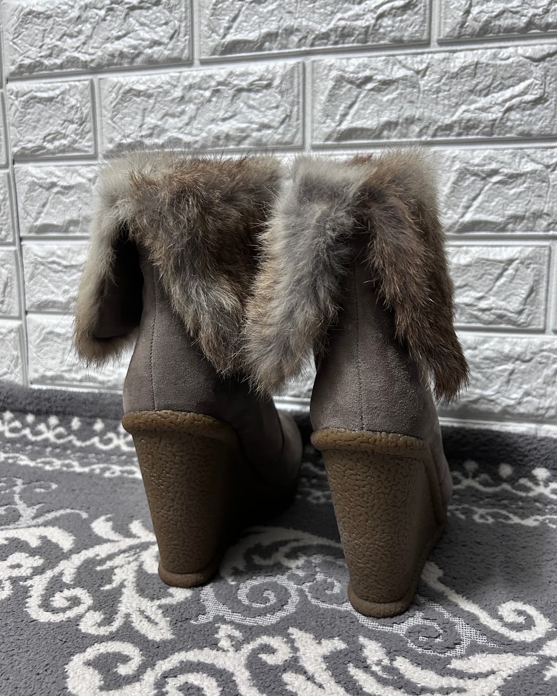 Ash 아쉬 웨지 스웨이드 퍼 부츠 상품이미지5