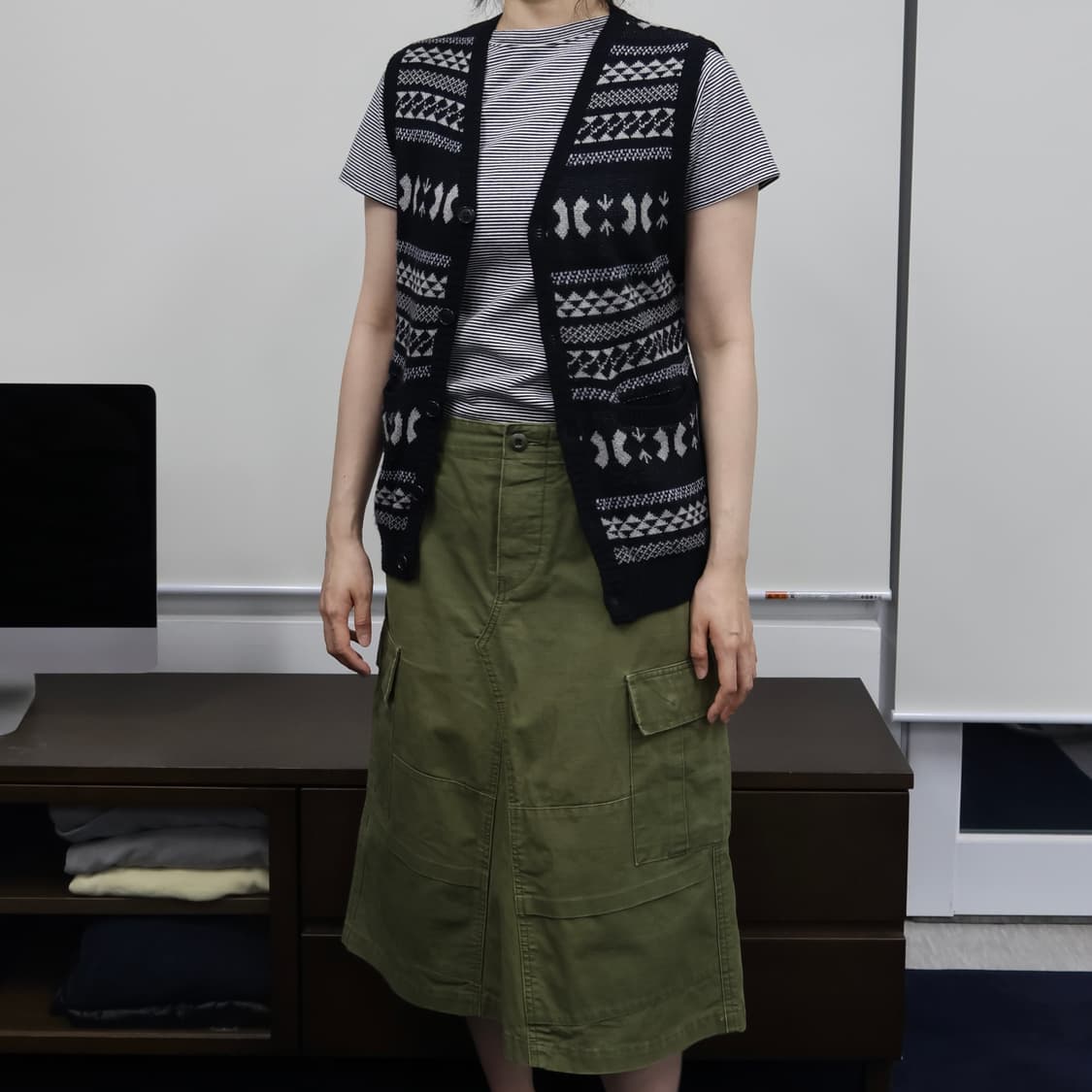 Blue Blue Japan pattern vest 상품이미지1