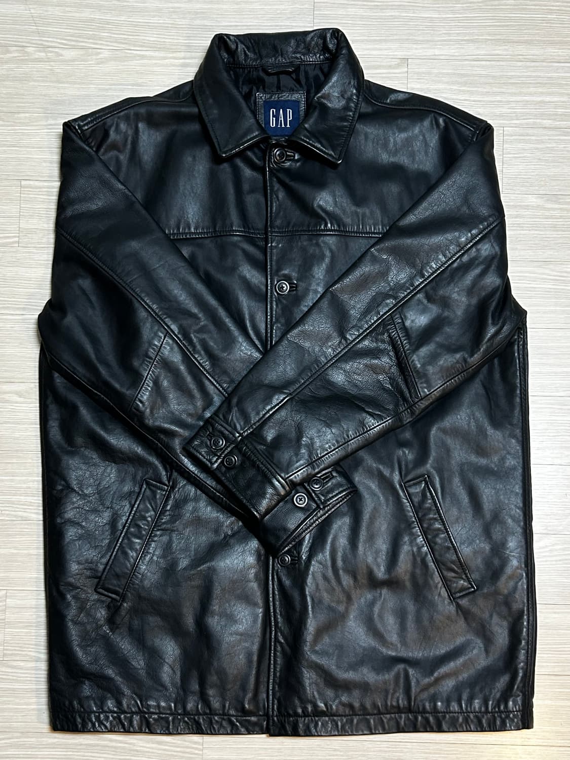 [XL] 빈티지 올드 갭 레더 카코트 블랙 상품이미지1