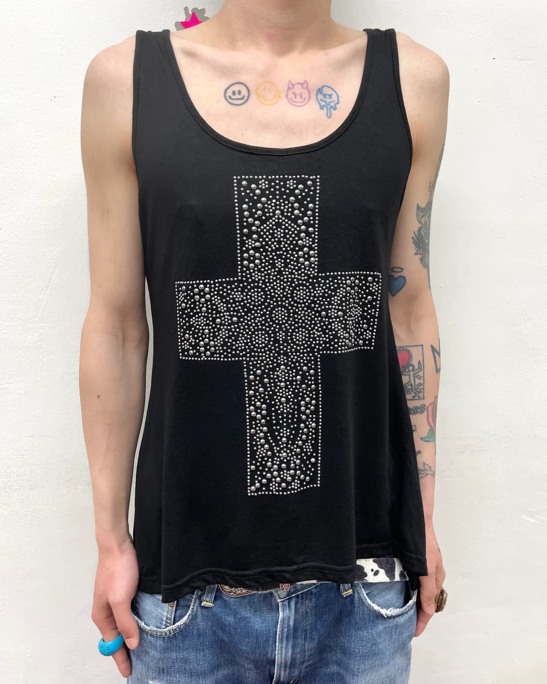 Cross Cubic Black Basic Sleeveless  상품이미지2
