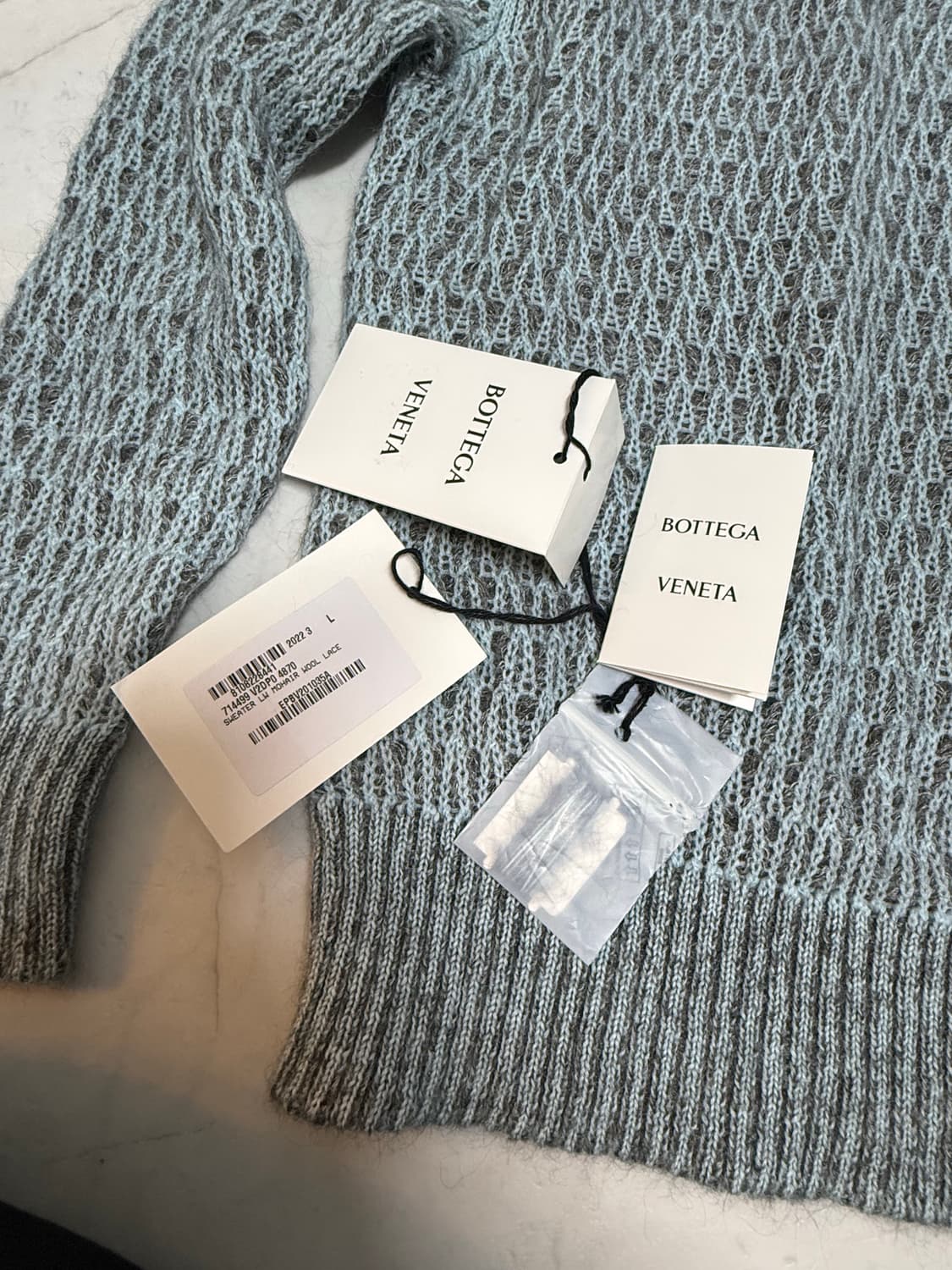 Bottega Veneta 울모헤어 민트니트 L 상품이미지5