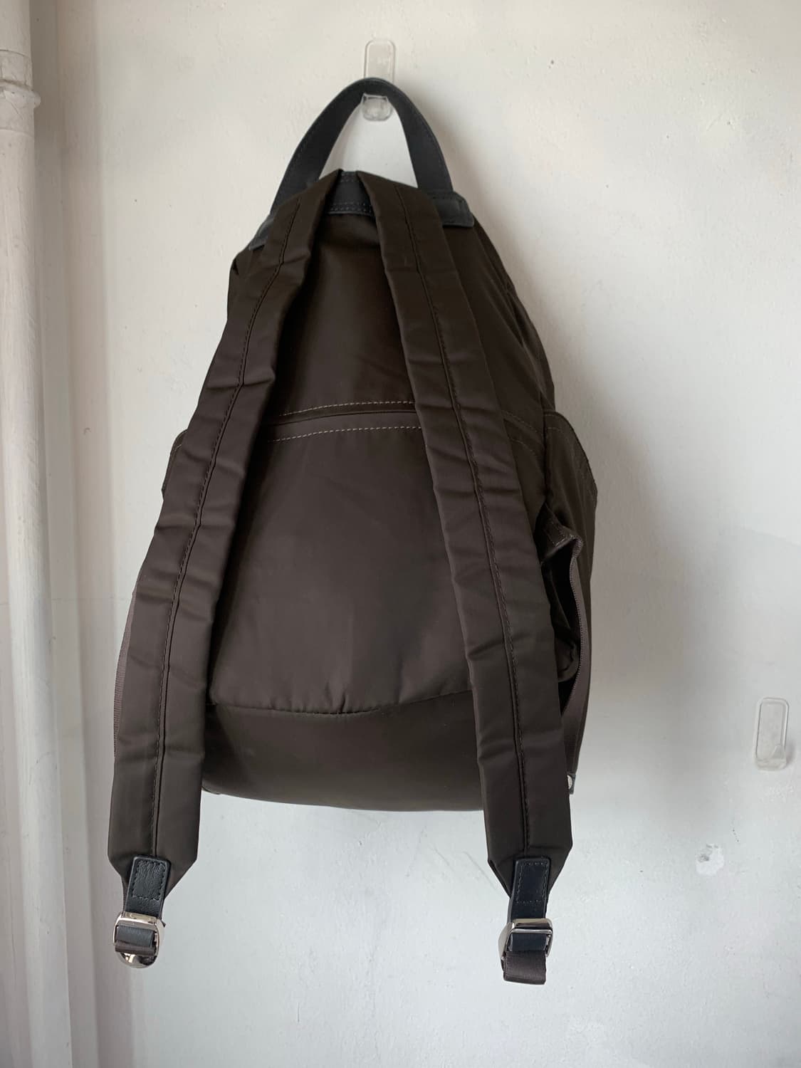 yohji yamamoto y’saccs 나일론 레더 백팩 브라운 상품이미지4