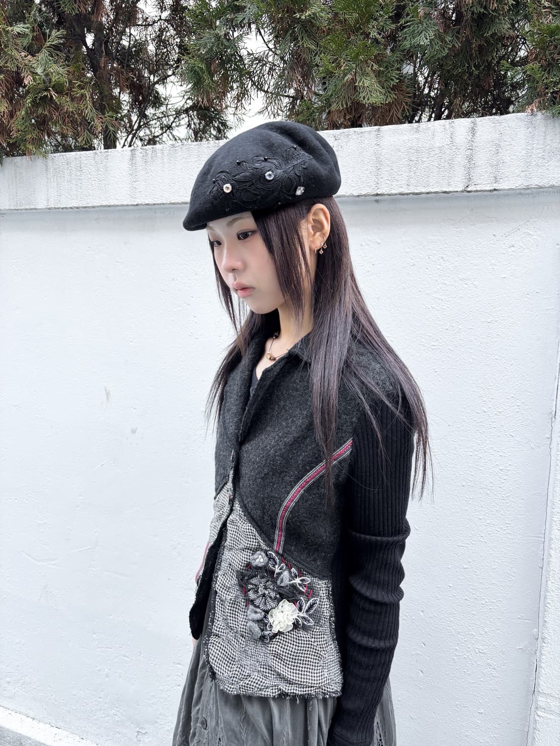 빈티지 이탈리안 플라워 코사지 울 재킷 상품이미지2