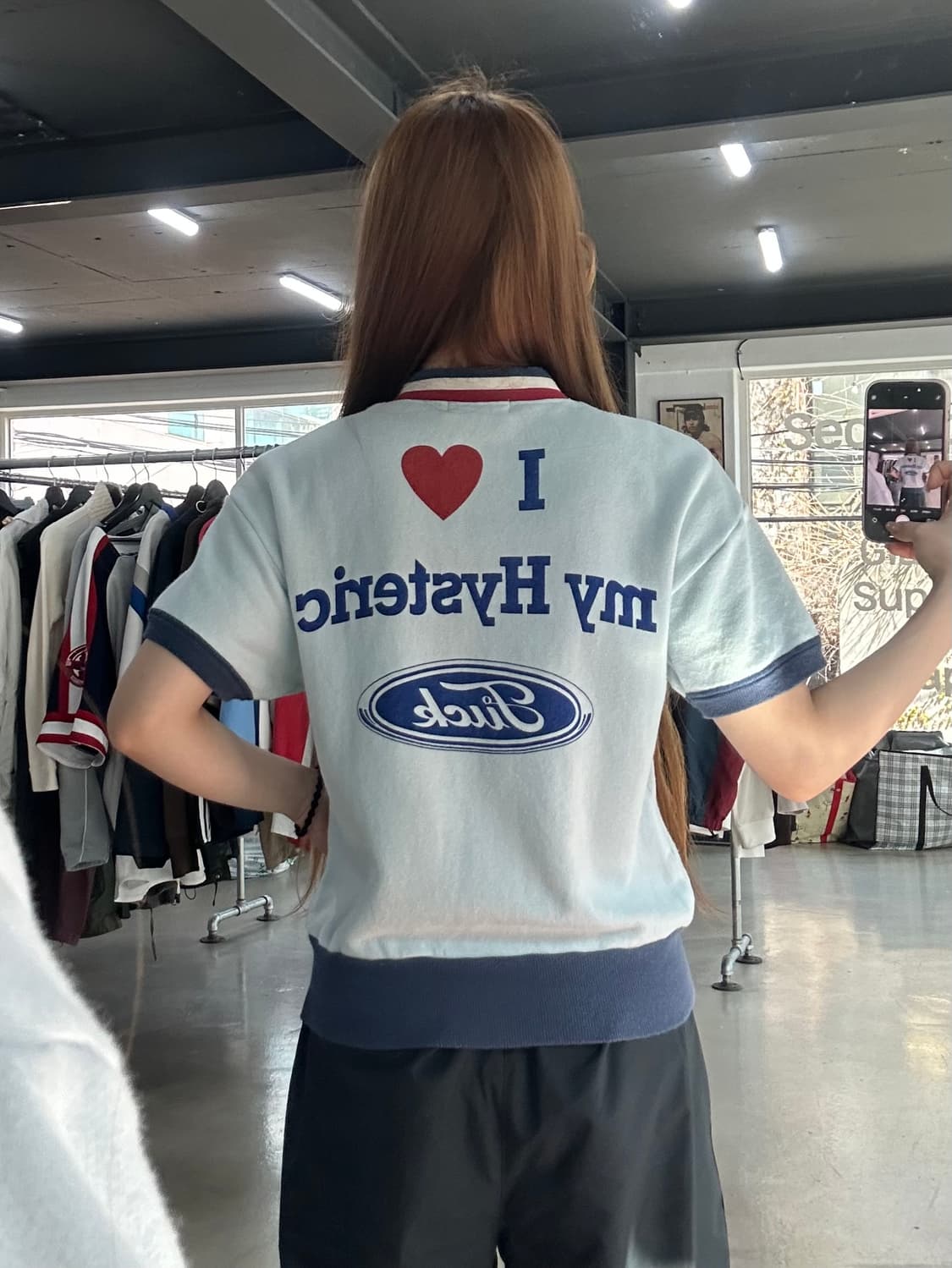 히스테릭글래머 아카이브 아이러브히스테릭 코튼트레이닝 반팔집업 상품이미지1
