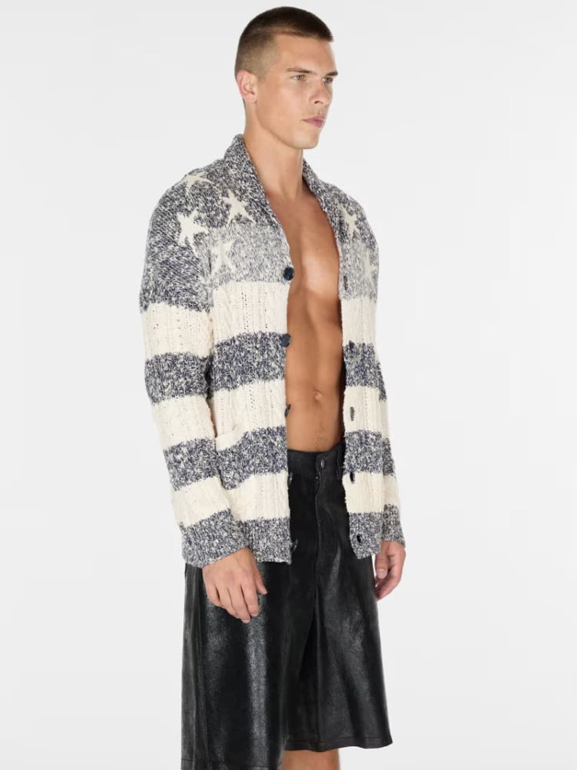 Erl guess usa 아메리칸 케이블 니트 가디건 L 상품이미지4