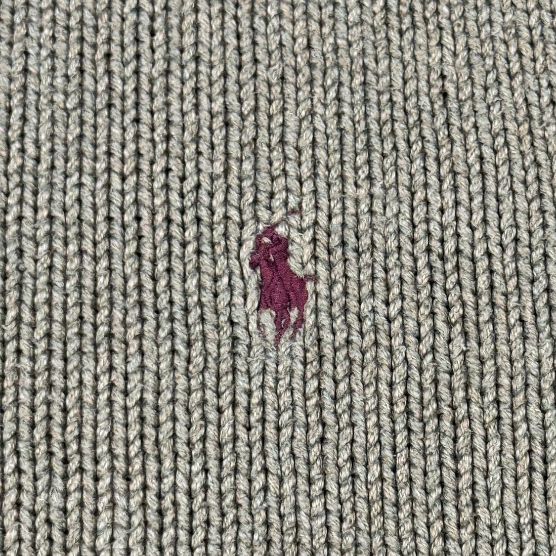 S) 폴로 랄프로렌 올리브 그린 헤비코튼 라운드넥 니트 상품이미지4