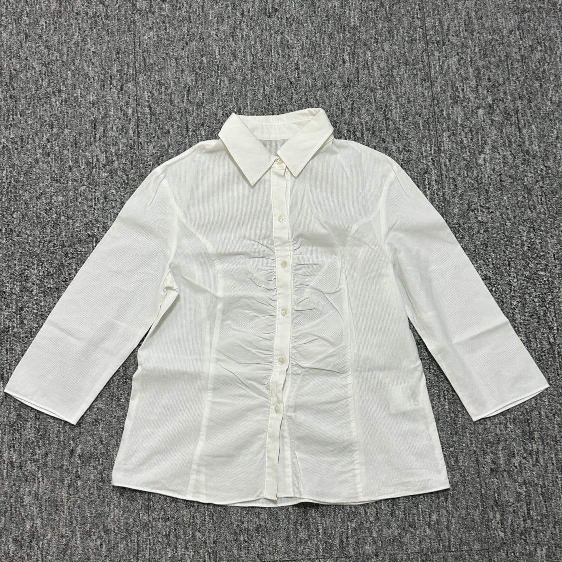 Seo 에스이오 화이트 코튼 타이 웨이스트 셔츠 SHEER TIE 상품이미지3