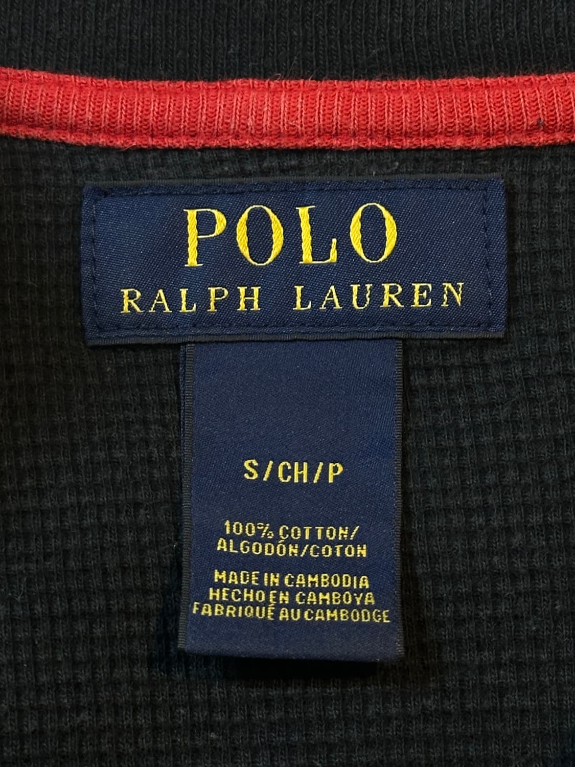 폴로 랄프로렌 POLO 신형 와플 니트 롱슬리브 긴팔 블랙 상품이미지4