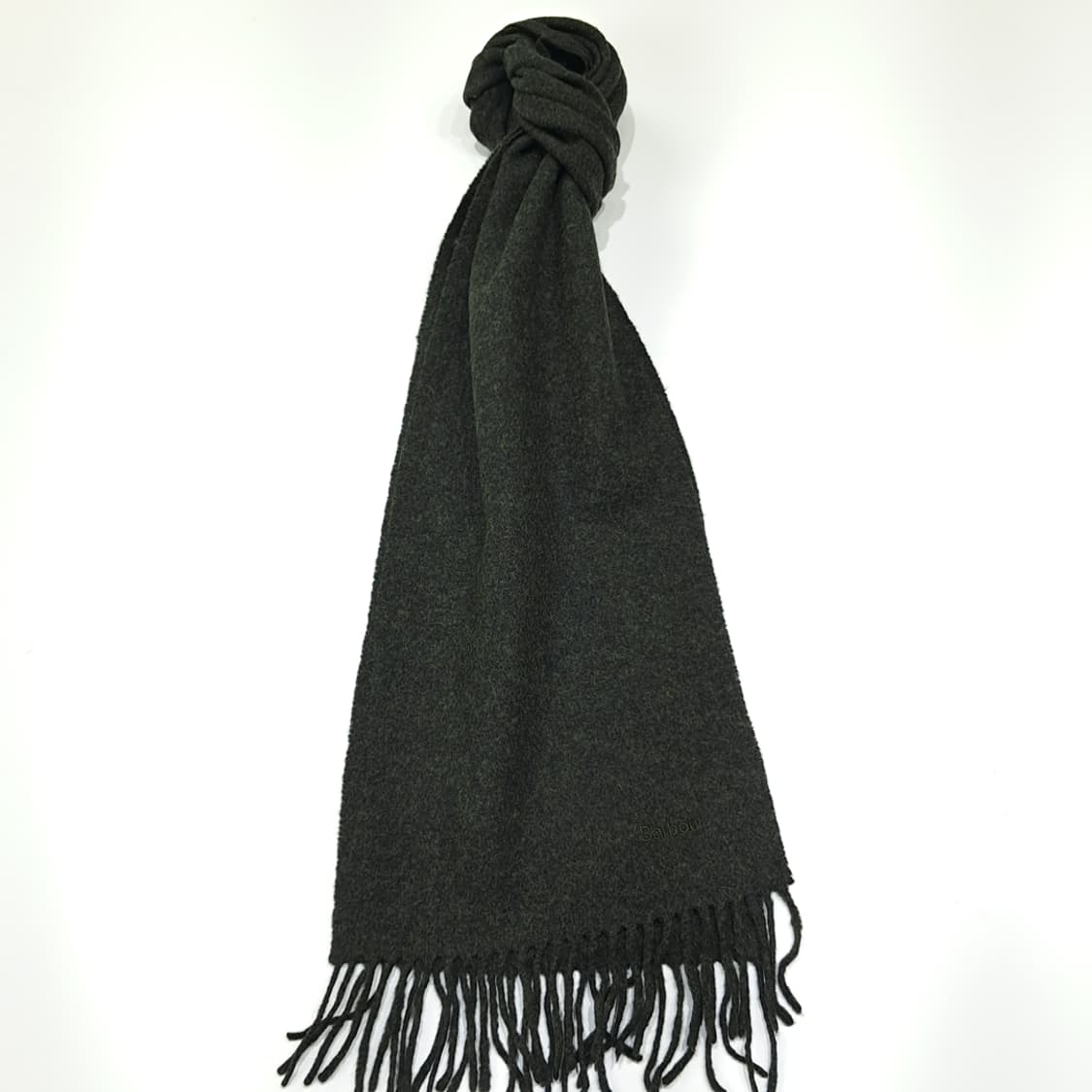 MX473 바버 90s 스코틀랜드판 램스울 올리브 머플러 목도리 상품이미지1