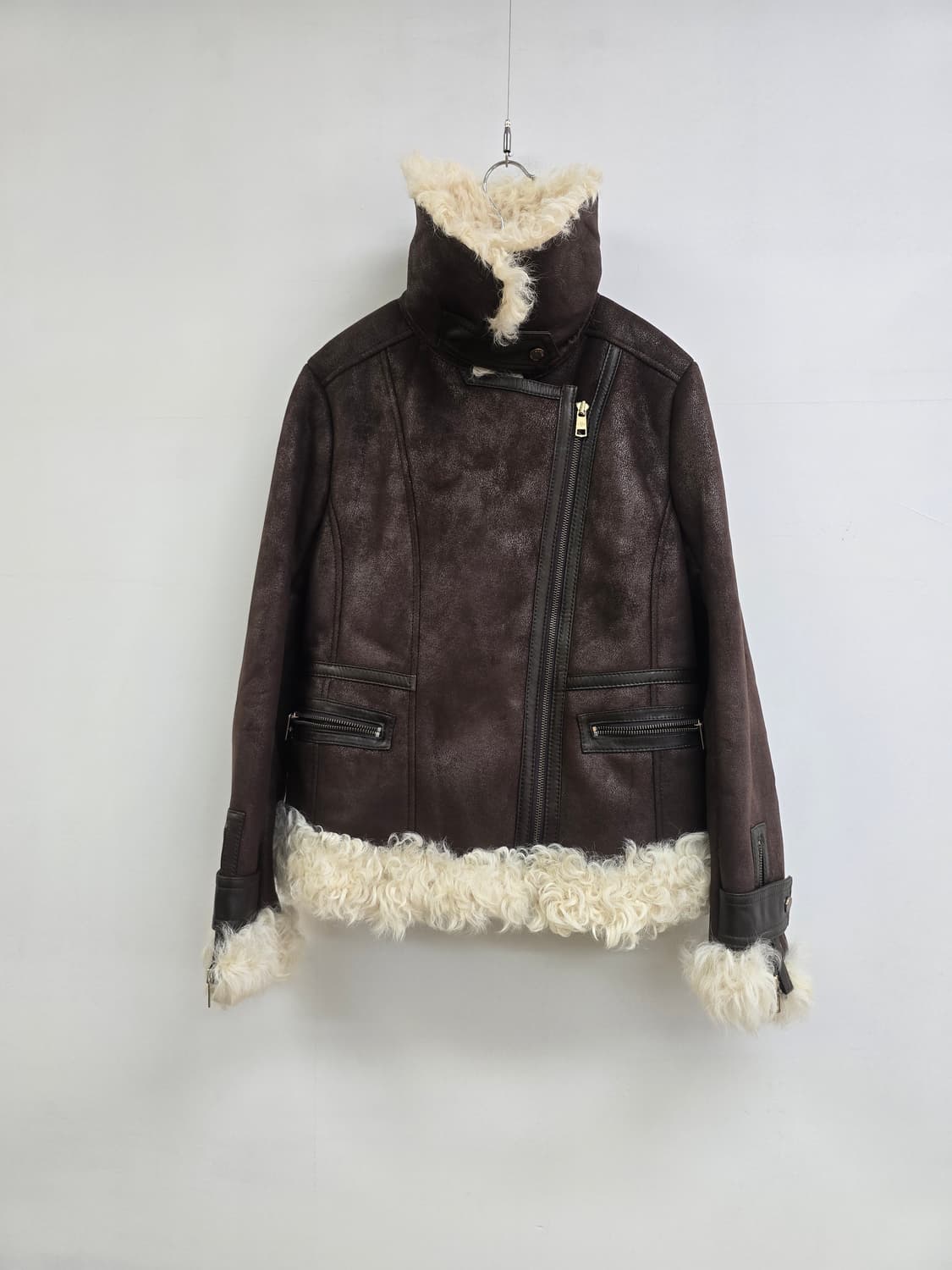 오야니 양털 양가죽 무스탕 집업 상품이미지5