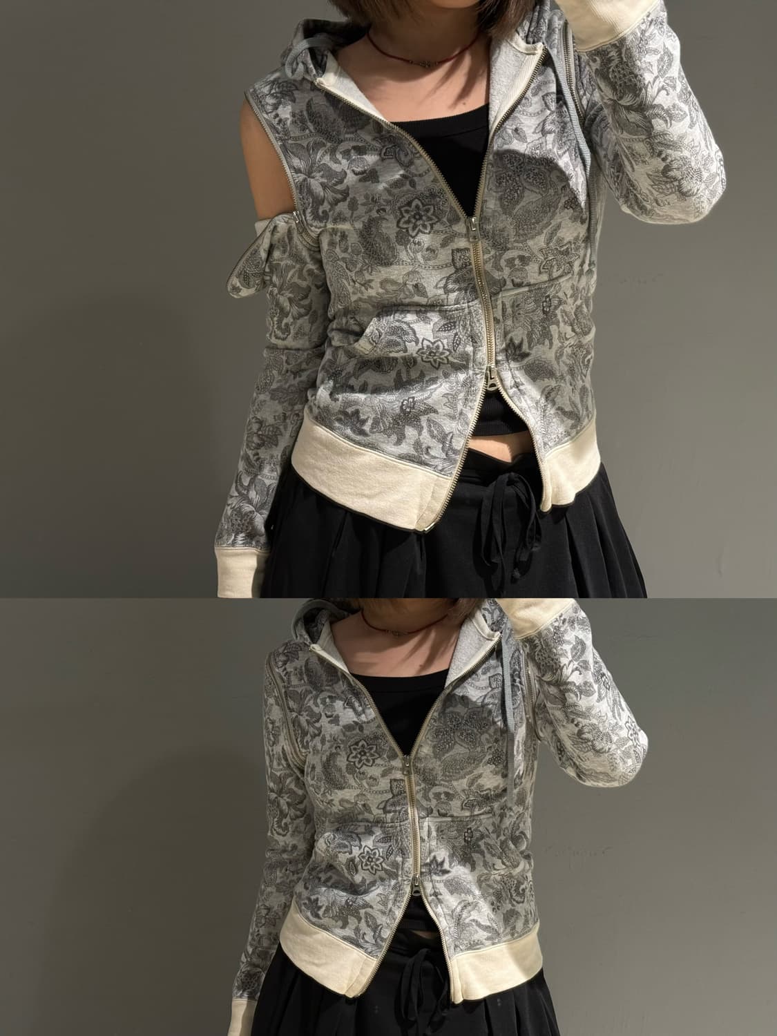 transform detail pattern hood zip-up 상품이미지1