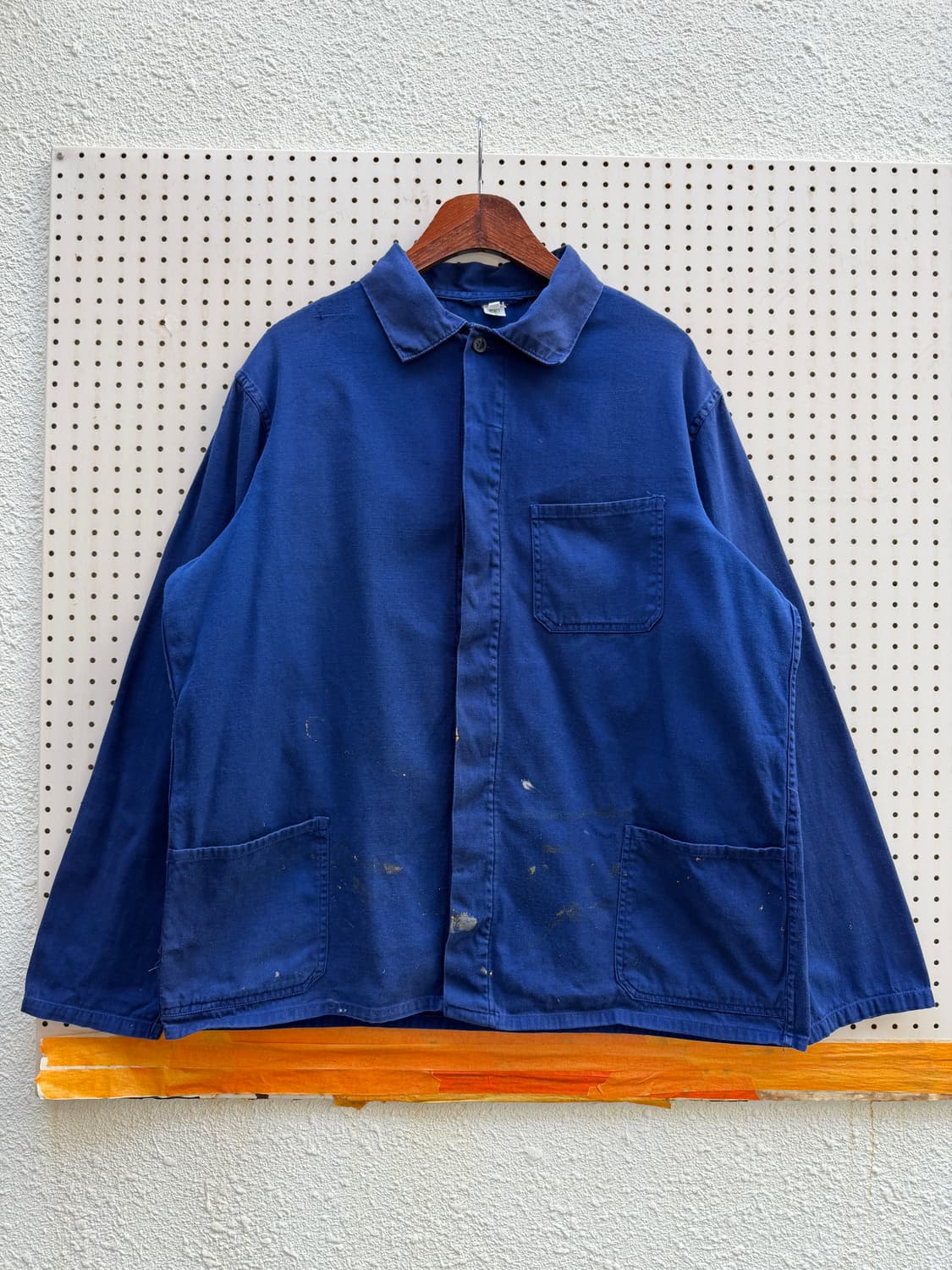 1980s DISTRESSED PAINT WASHED 프렌치워크자켓 상품이미지1