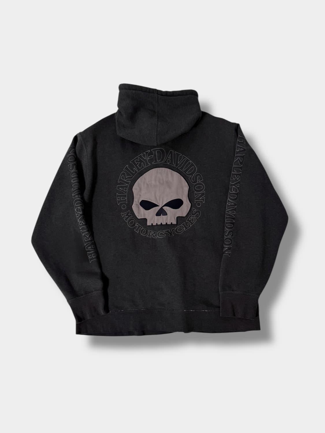 할리데이비슨 00‘s 오버핏 스컬헤드 스웻 후드집업 상품이미지1