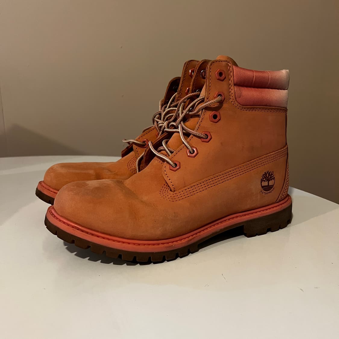 팀버랜드 6인치 프리미엄 워터프루프 핑크 부츠 상품이미지2