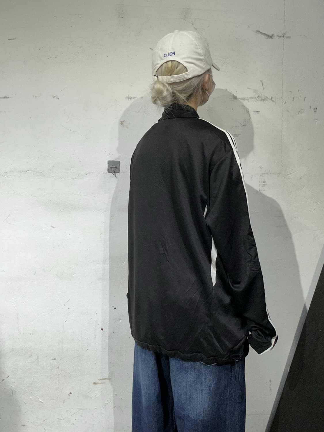 아디다스 블랙 올드스쿨 화이트 삼선 오버핏 트랙탑 져지 2XL 상품이미지3