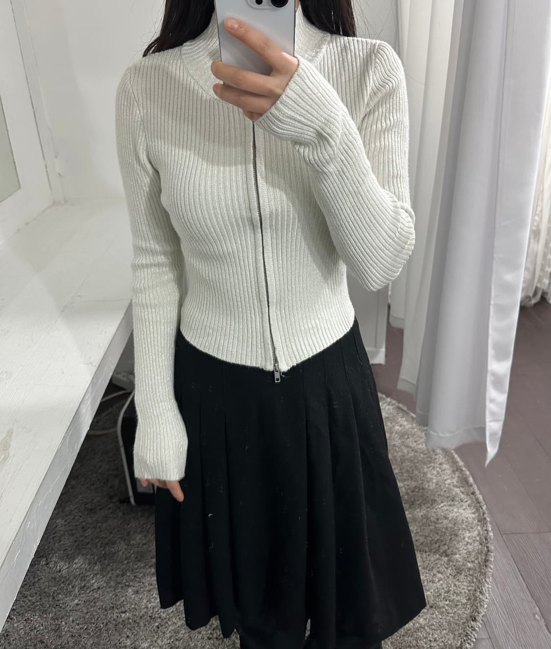 ingni gliter knit twoway zipup 상품이미지3