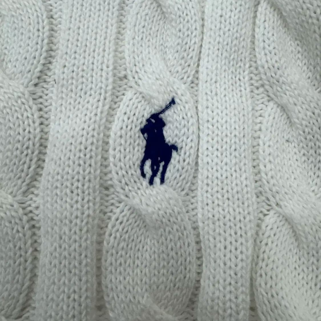 2XL(110) 폴로 랄프로렌 화이트 케이블 라운드 니트  상품이미지3