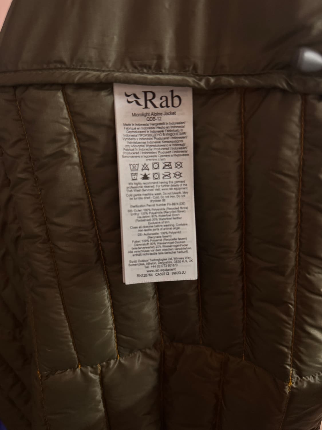 Rab 마이크로라이트 알파인 자켓 남성 경량 패딩 상품이미지5