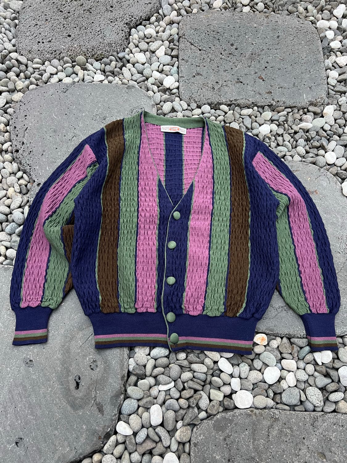 1990s MARS ITALY MADE STRIPE 스트라이프니트가디건 상품이미지1