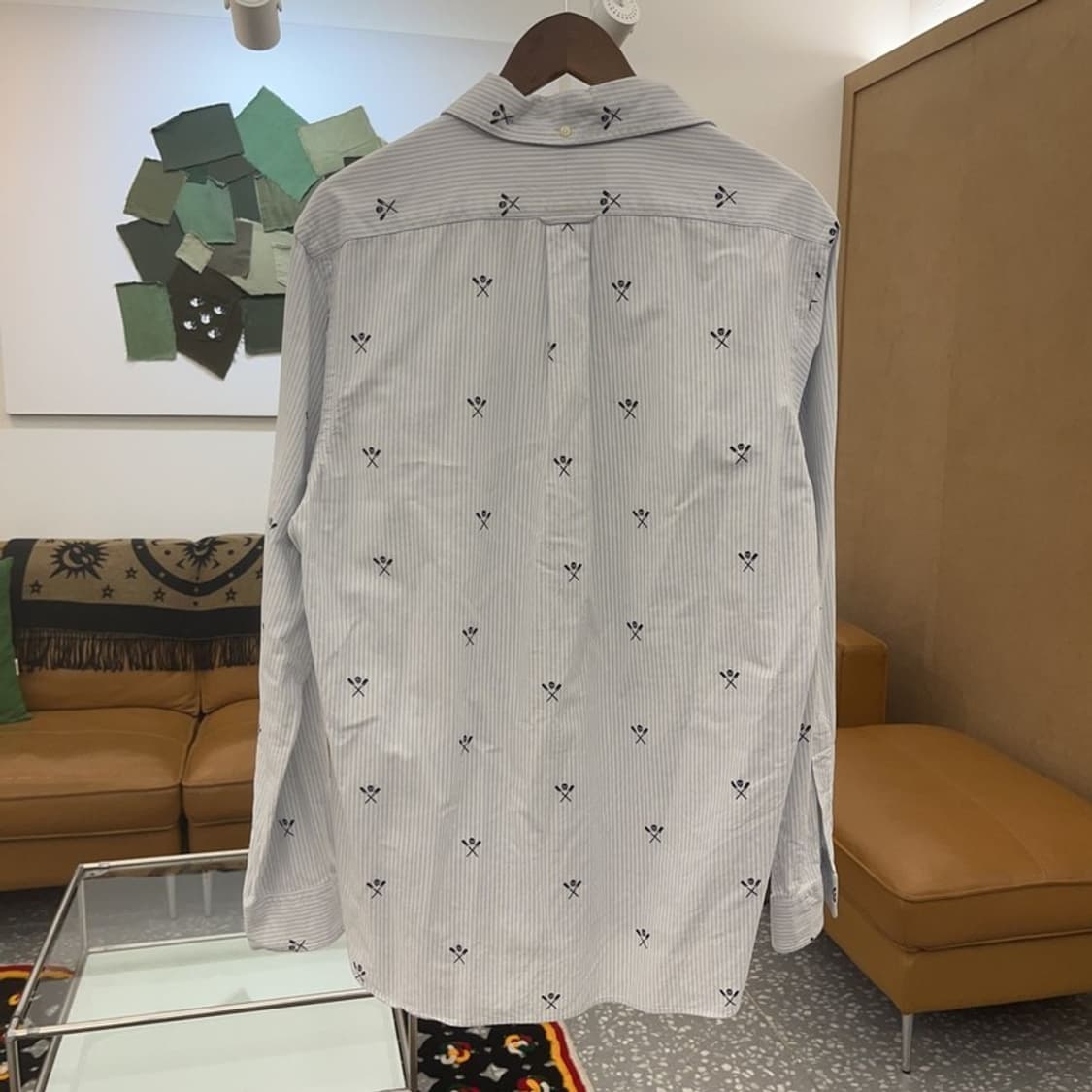 폴로 랄프로렌 럭비 해골패턴 클래식 핏 스트라이프 셔츠 M C06454 상품이미지4