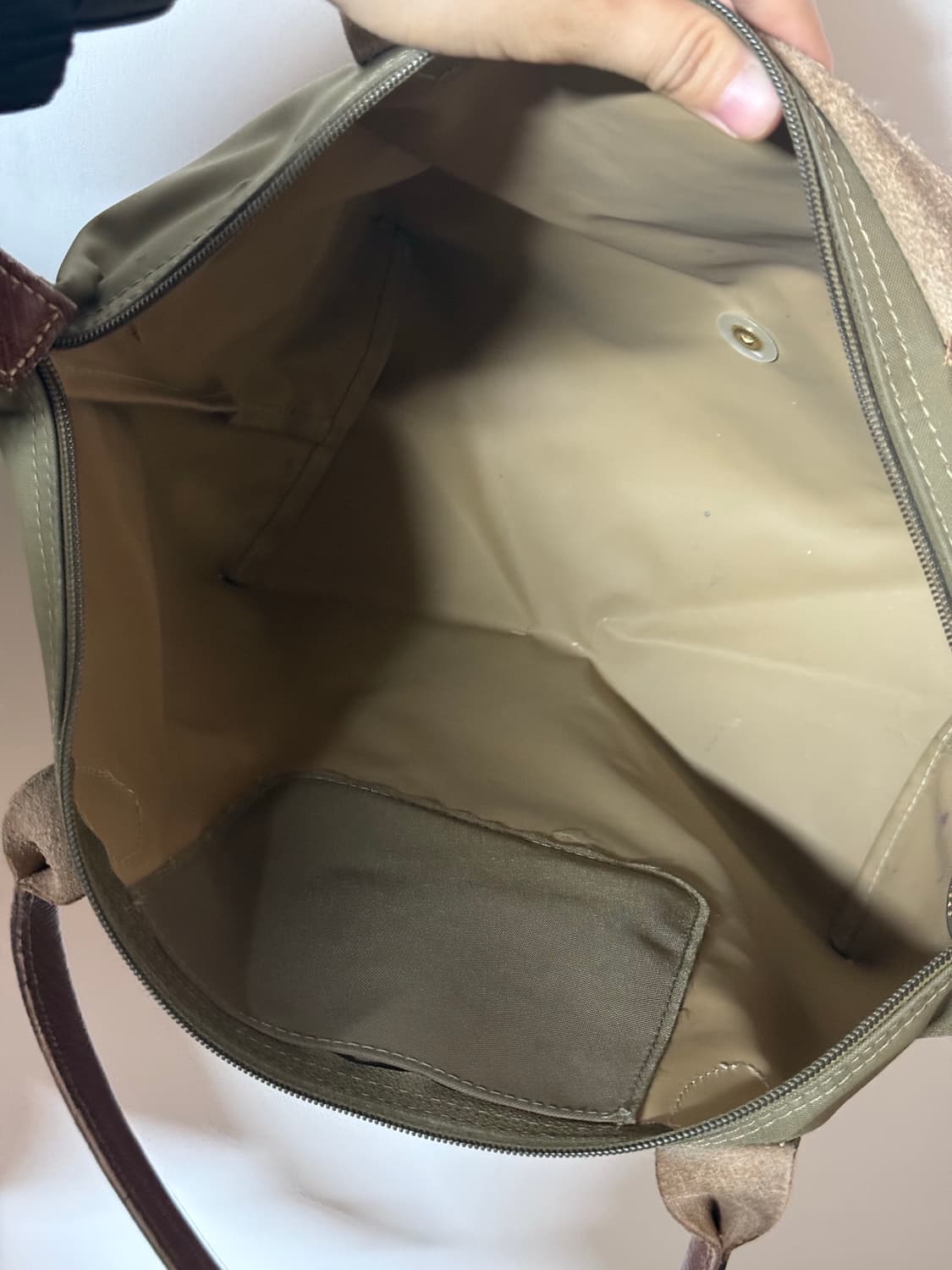 💚롱샴 올리브 카키브라운 숄더백 M 상품이미지5