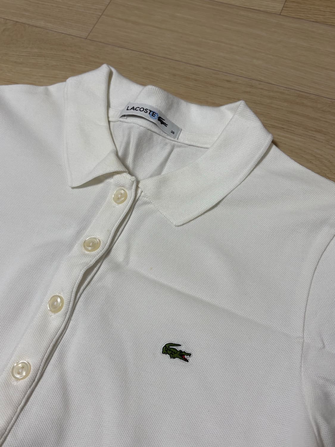 라코스테 폴로 반팔티 반팔 셔츠 화이트 상품이미지1