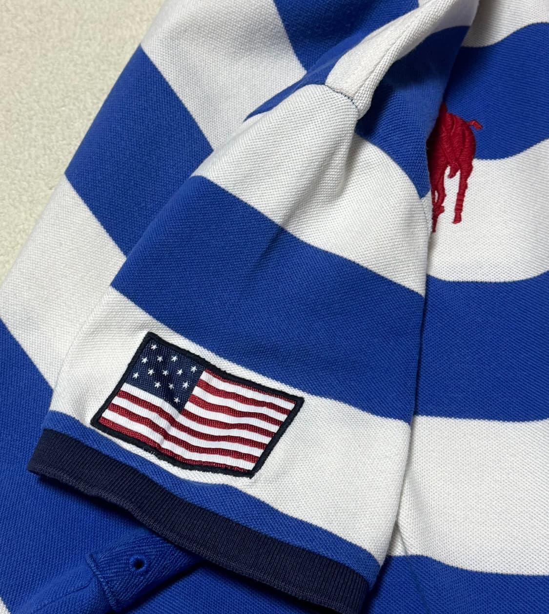 폴로 랄프로렌 스트라이프 성조기 카라 반팔 상품이미지6