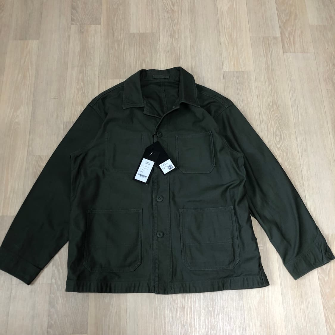 (M) 새상품 무탠다드 코튼 백사틴 초어 워크 자켓 카키 & 네이비 상품이미지2