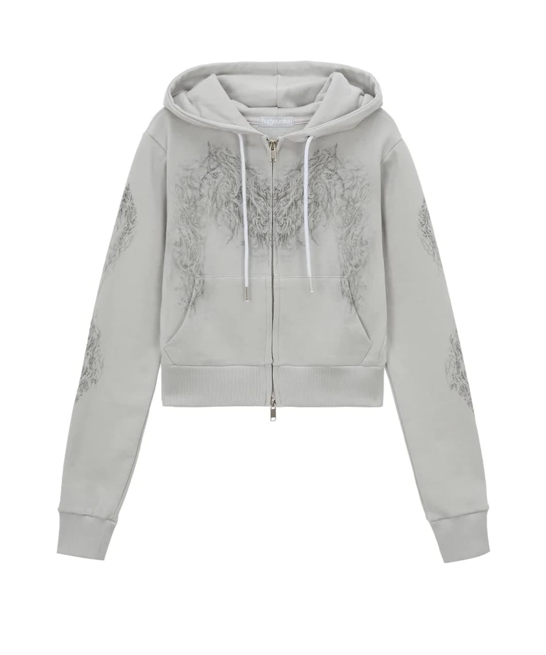 허그유어스킨 hugyourskin 스컬리 크롭 후드집업 그레이 상품이미지1