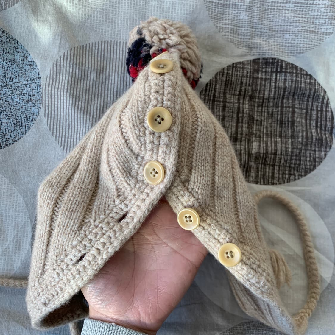 버튼 이어플랩 비니 상품이미지7